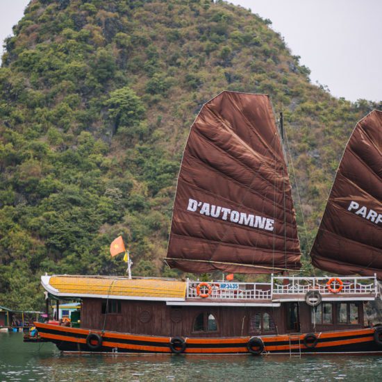 Jonque Majonq dans la Baie de Lan Ha, Vietnam