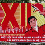 Panneau annoncant un congrès du Parti Communiste Vietnamien, Vietnam