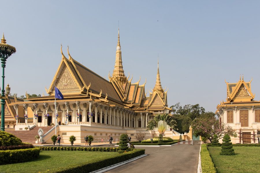 Vue extérieure du Palais Royal de Phnom Penh, Cambodge