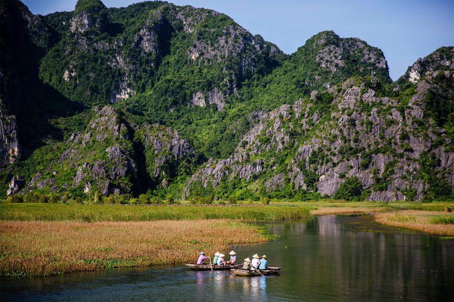 Paysage de Van Long, Ninh Binh, Vietnam