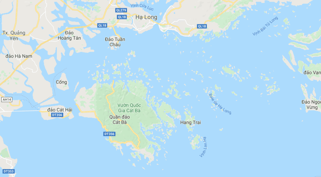 Carte des Baies d'Halong, Vietnam