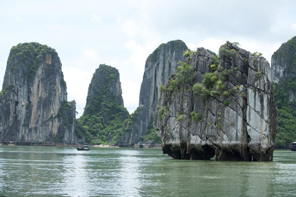 Le rocher de Dinh Huong dans la Baie d'Halong, Vietnam