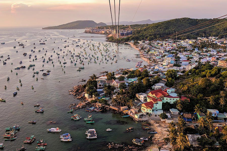 Paysage de Phu Quoc vue depuis le téléphérique, Vietnam