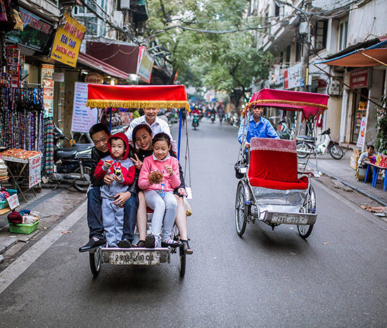 Cyclo dans les rues d'Hanoi