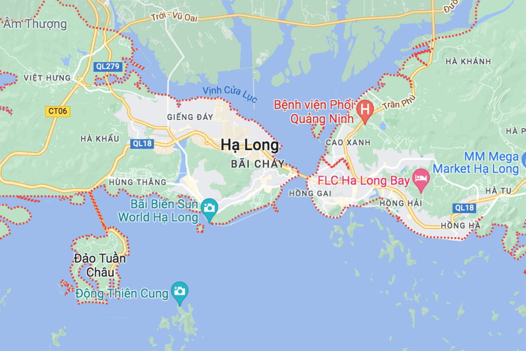 Les trois zones de Halong, Vietnam