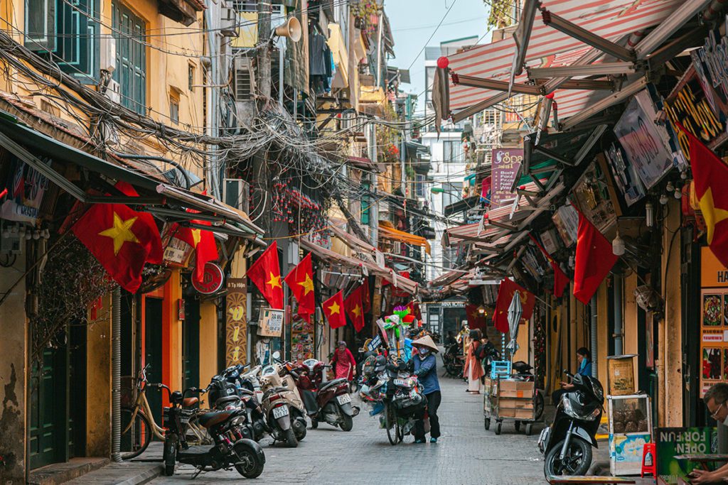 Rue Ta Hien dans le Vieux Quartier de Hanoi