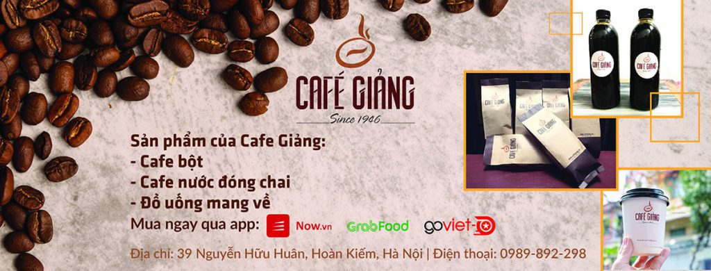 Bannière web du café Giang à Hanoi
