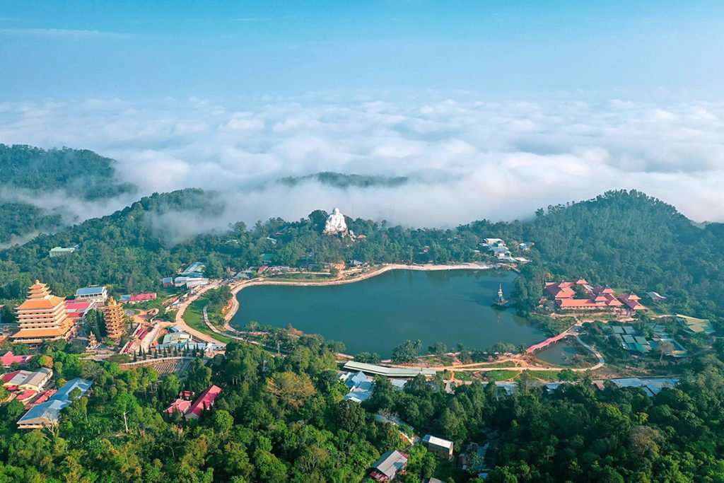 Vue aérienne du site Lam Vien Nui Cam, Chau Doc