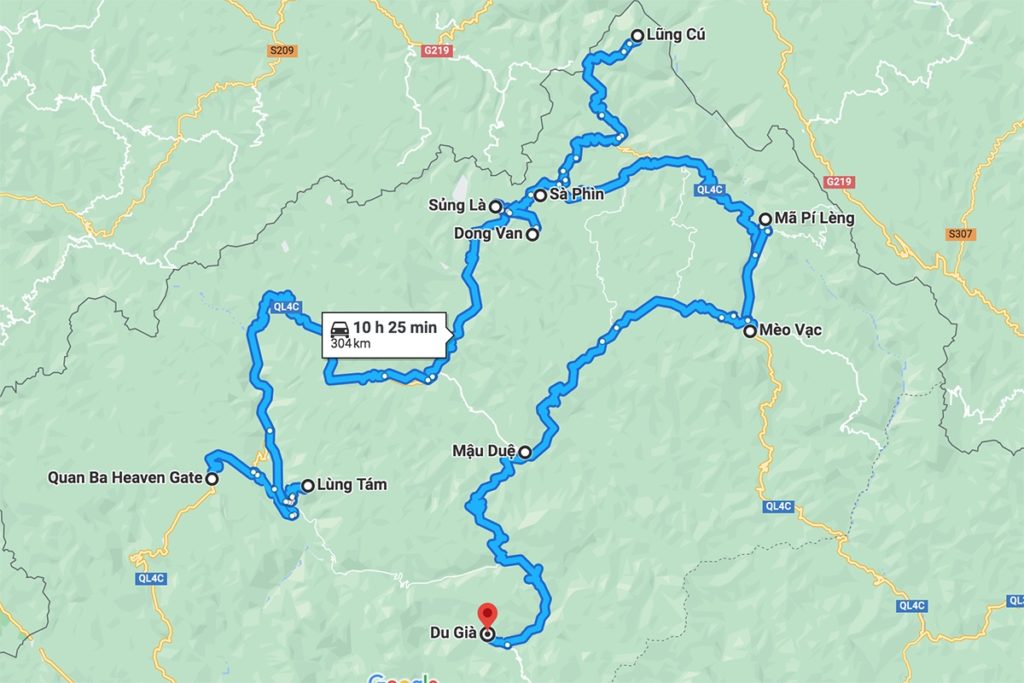 Itinéraire sur la boucle de Ha Giang