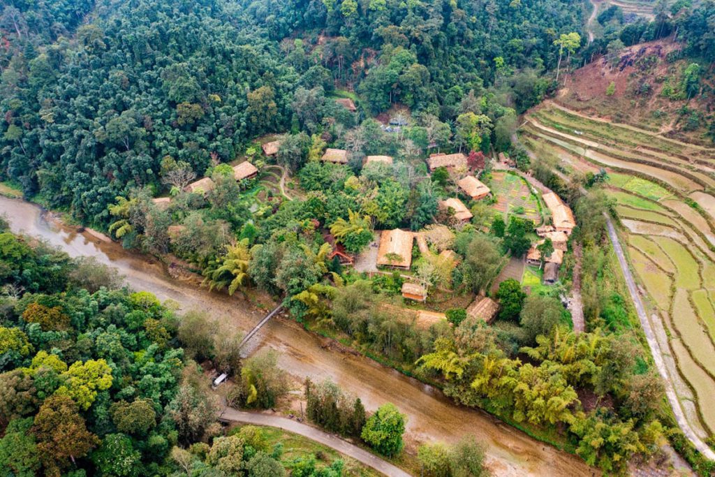 Panhou Retreat from above, Hoang Su Phi, Ha Giang, Vietnam