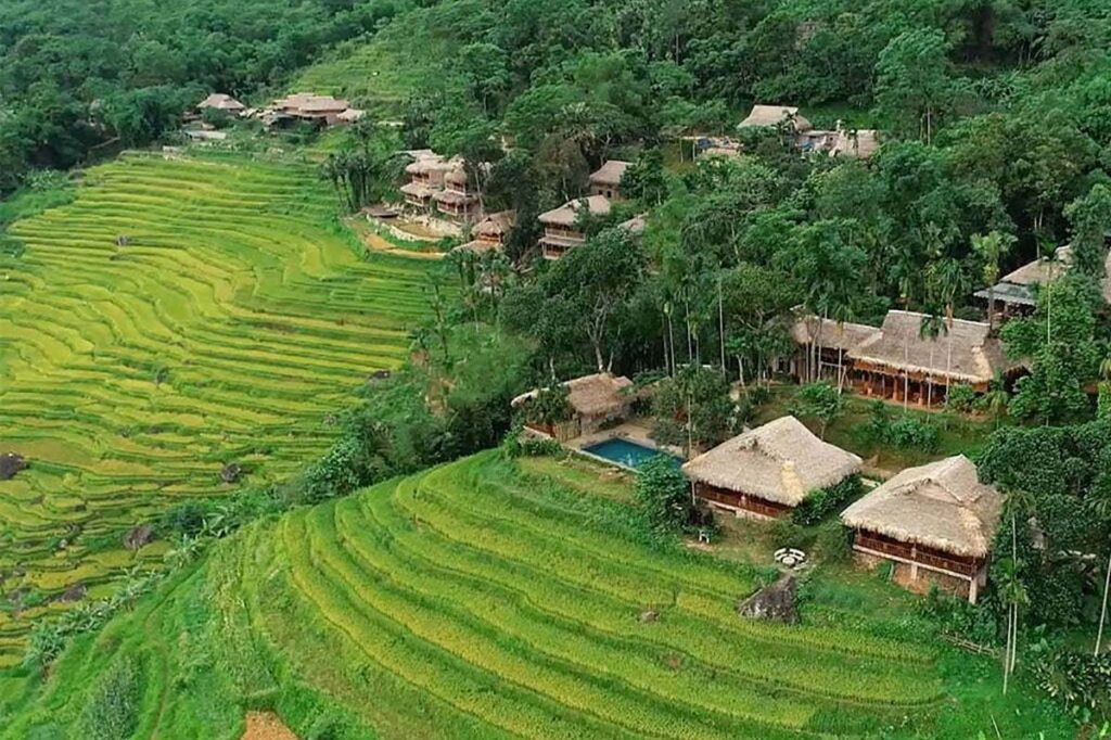 Pu Luong Retreat from above, Vietnam