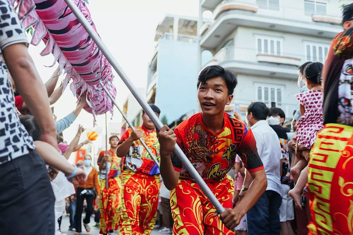 Danse du lion, festivités du Têt vietnamien