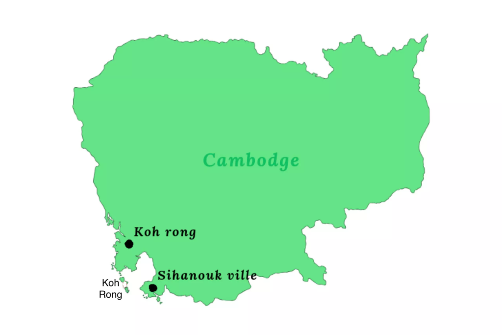 Localisation des plages du Cambodge