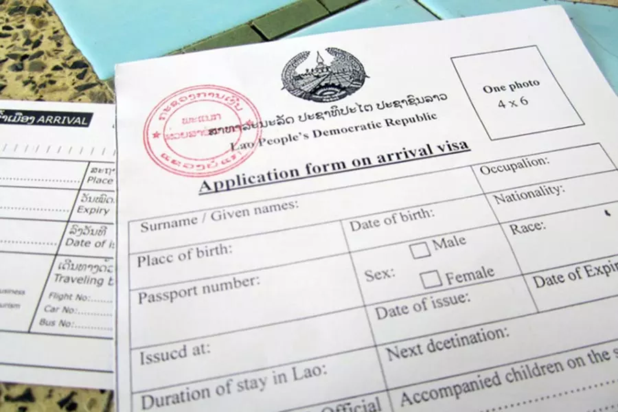 Exemple d'un formulaire de demande de visa pour le Laos