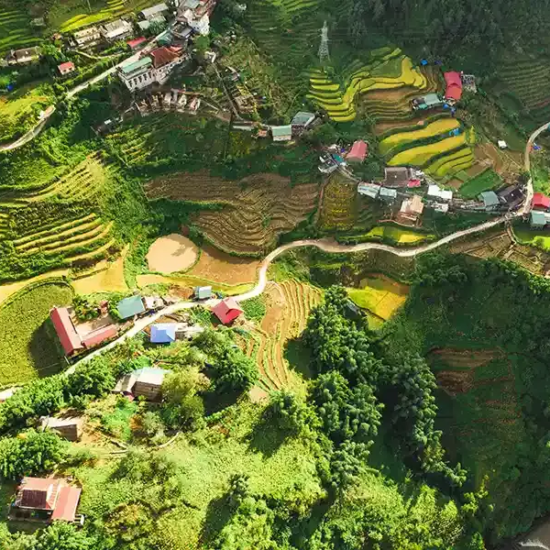 Rizières de Sapa vues du ciel