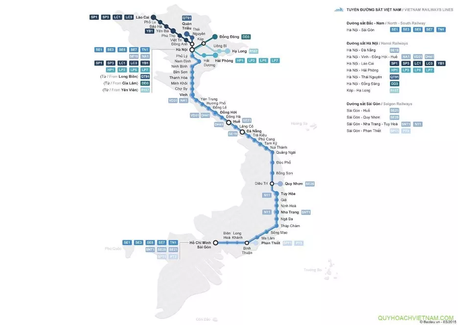 Carte des trains SE